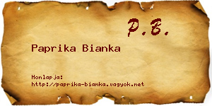 Paprika Bianka névjegykártya