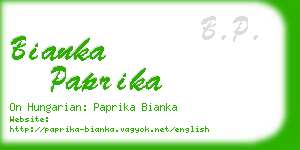 bianka paprika business card